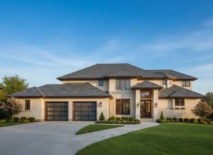 Contemporary house plans 21-651 - front exterior, 3,543 sq ft, 4 bed, 3 bath house plans | Monster House Plans