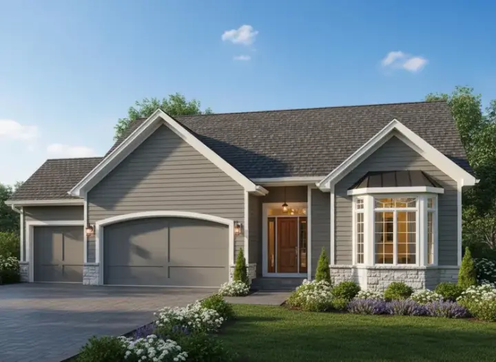 Traditional house plans 21-656 - front exterior, 1,372 sq ft, 2 bed, 2 bath house plans | Monster House Plans