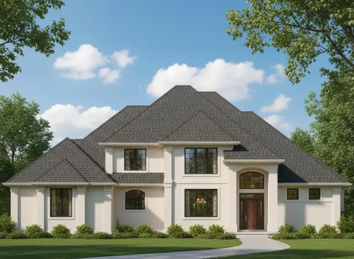 Contemporary house plans 21-660 - front exterior, 3,695 sq ft, 4 bed, 4 bath house plans | Monster House Plans