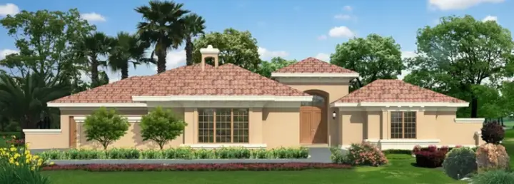 Sunbelt house plans 21-663 - front exterior, 4,483 sq ft, 3 bed, 4 bath house plans | Monster House Plans