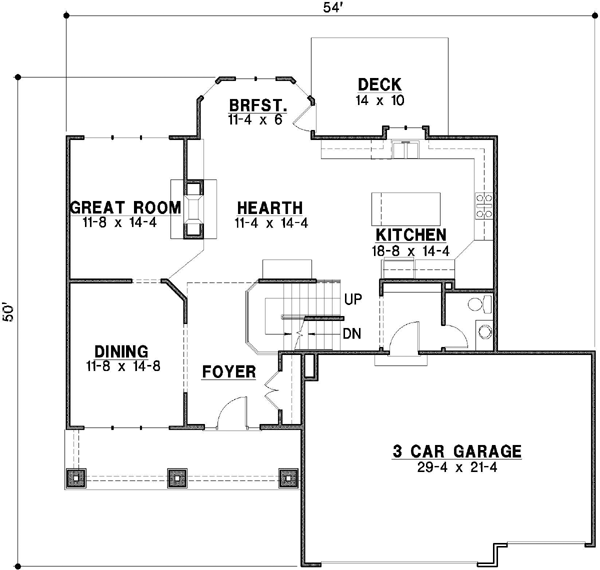Traditional House Plan 4 Bedrooms 3 Bath 2756 Sq Ft Plan 21 664
