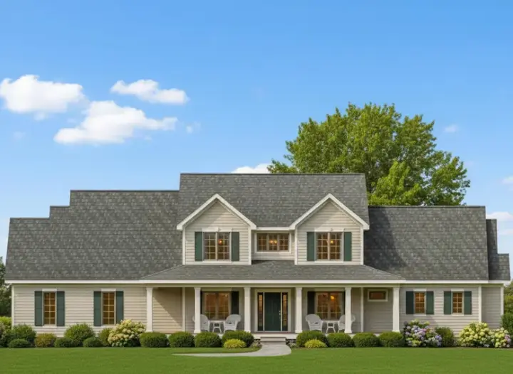 Country house plans 21-665 - front exterior, 3,371 sq ft, 3 bed, 4 bath house plans | Monster House Plans