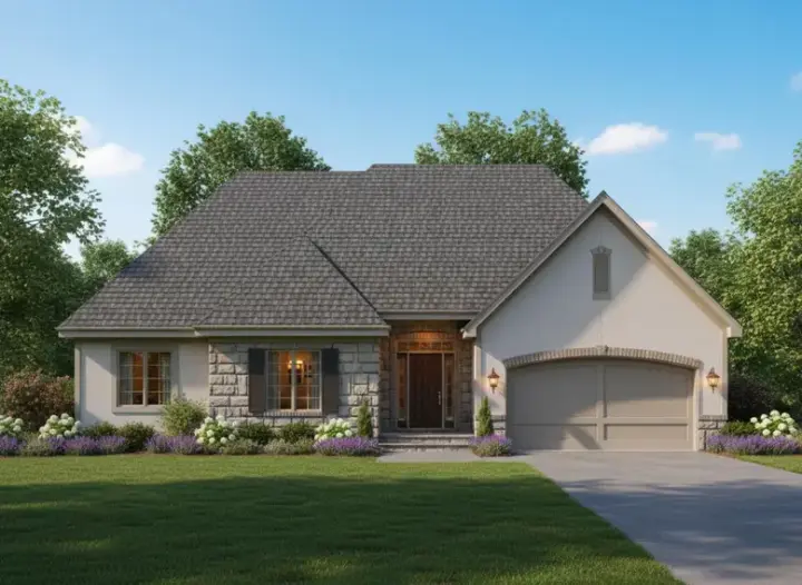 Traditional house plans 21-667 - front exterior, 1,713 sq ft, 3 bed, 2 bath house plans | Monster House Plans