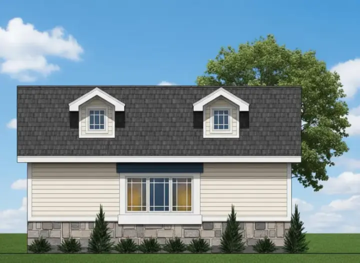 Bungalow house plans 21-671 - front exterior, 700 sq ft, 0 bed, 0 bath house plans | Monster House Plans
