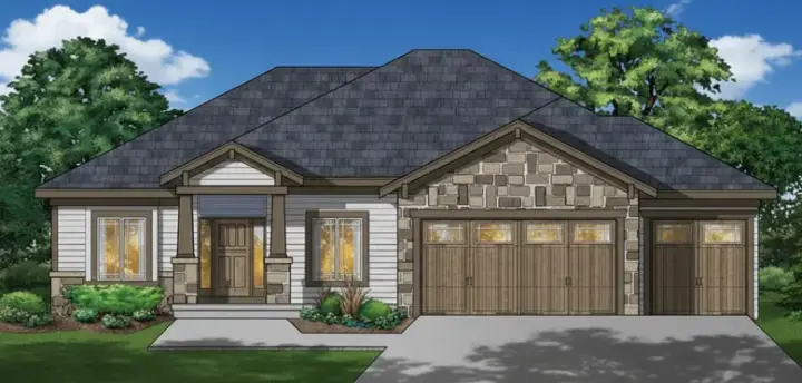 Craftsman house plans 21-679 - front exterior, 1,973 sq ft, 3 bed, 2 bath house plans | Monster House Plans