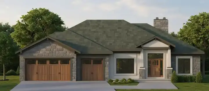 Craftsman house plans 21-680 - front exterior, 2,183 sq ft, 3 bed, 2 bath house plans | Monster House Plans