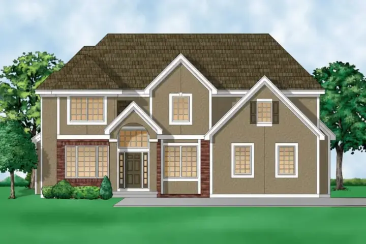 Traditional house plans 21-683 - front exterior, 2,609 sq ft, 4 bed, 3 bath house plans | Monster House Plans