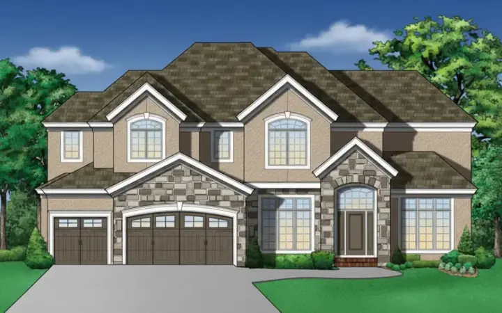 Traditional house plans 21-698 - front exterior, 4,323 sq ft, 4 bed, 5 bath house plans | Monster House Plans