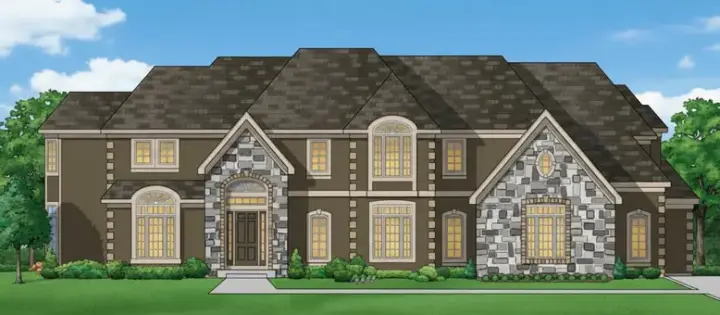 European house plans 21-703 - front exterior, 6,273 sq ft, 5 bed, 6 bath house plans | Monster House Plans