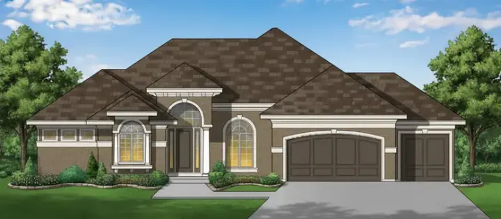Mediterranean house plans 21-704 - front exterior, 3,824 sq ft, 4 bed, 4 bath house plans | Monster House Plans