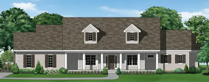Country house plans 21-713 - front exterior, 2,113 sq ft, 2 bed, 3 bath house plans | Monster House Plans