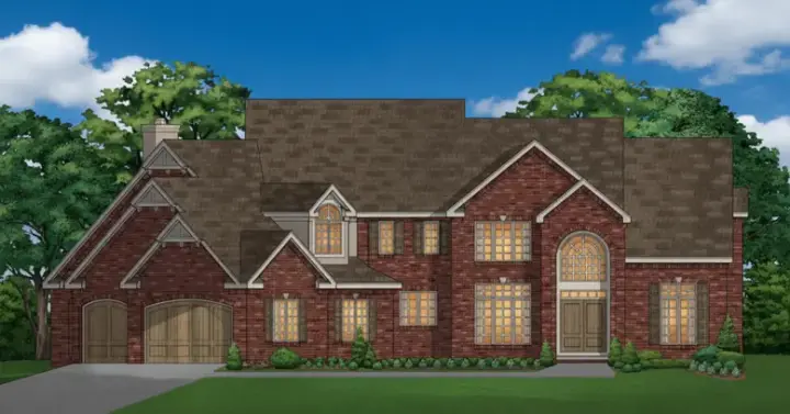 Traditional house plans 21-719 - front exterior, 4,784 sq ft, 4 bed, 5 bath house plans | Monster House Plans