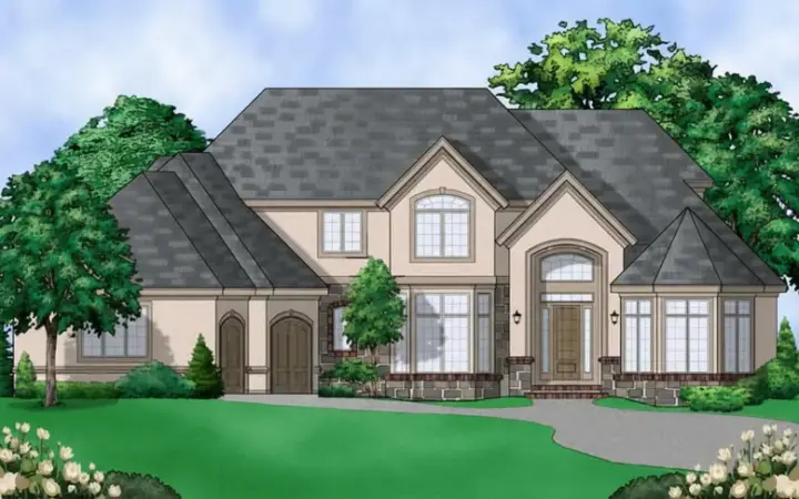Traditional house plans 21-721 - front exterior, 5,171 sq ft, 6 bed, 6 bath house plans | Monster House Plans