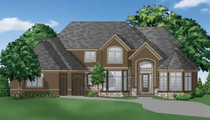 Traditional house plans 21-722 - front exterior, 5,236 sq ft, 5 bed, 5 bath house plans | Monster House Plans