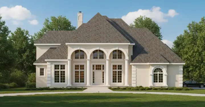 Mediterranean house plans 21-731 - front exterior, 4,766 sq ft, 4 bed, 5 bath house plans | Monster House Plans