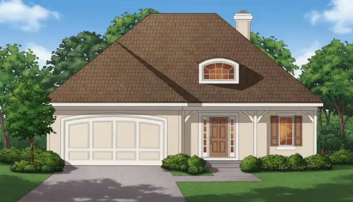 Traditional house plans 21-738 - front exterior, 2,741 sq ft, 4 bed, 3 bath house plans | Monster House Plans