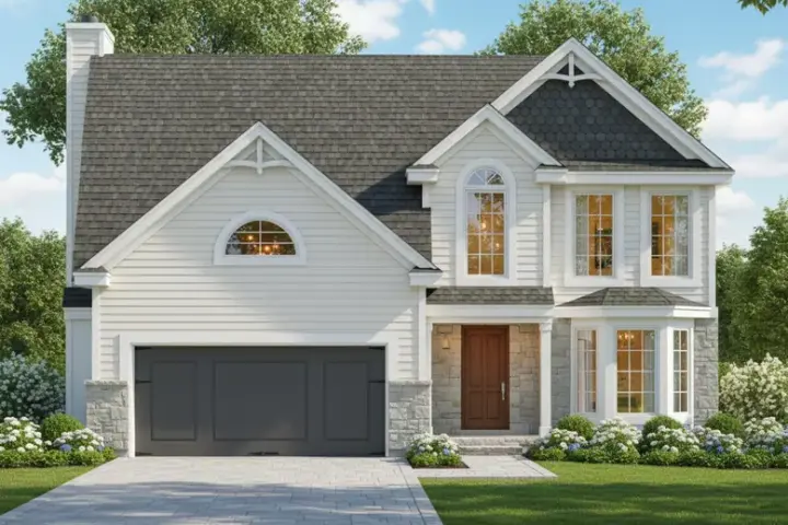 Traditional house plans 21-742 - front exterior, 1,949 sq ft, 4 bed, 2 bath house plans | Monster House Plans