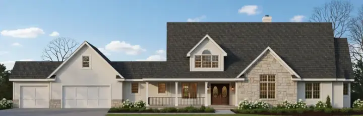 Farmhouse house plans 21-746 - front exterior, 3,861 sq ft, 5 bed, 4 bath house plans | Monster House Plans