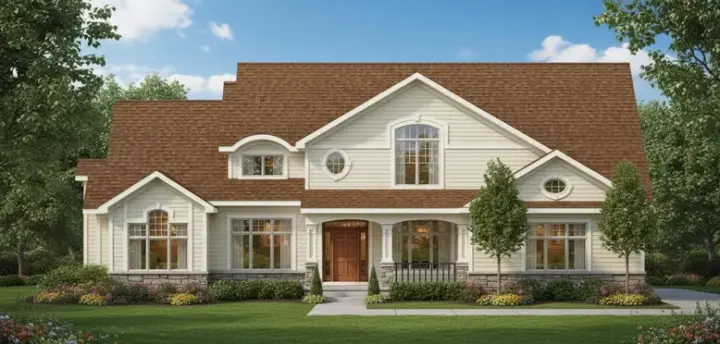 Country house plans 21-747 - front exterior, 3,584 sq ft, 4 bed, 3 bath house plans | Monster House Plans