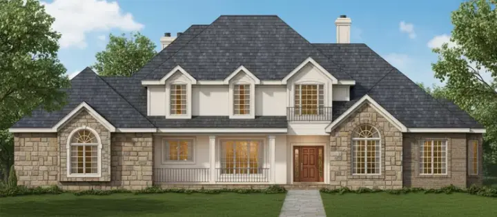 Traditional house plans 21-764 - front exterior, 4,091 sq ft, 3 bed, 3 bath house plans | Monster House Plans