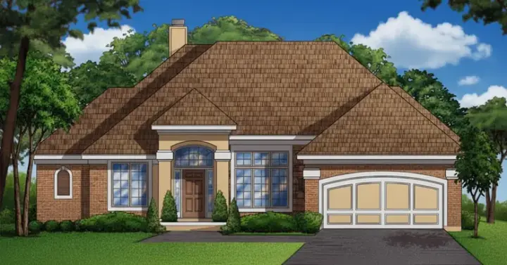 Mediterranean house plans 21-767 - front exterior, 2,683 sq ft, 4 bed, 4 bath house plans | Monster House Plans