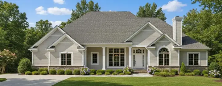 Traditional house plans 21-769 - front exterior, 4,394 sq ft, 4 bed, 4 bath house plans | Monster House Plans