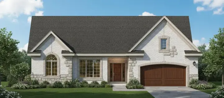 European house plans 21-772 - front exterior, 2,181 sq ft, 3 bed, 2 bath house plans | Monster House Plans