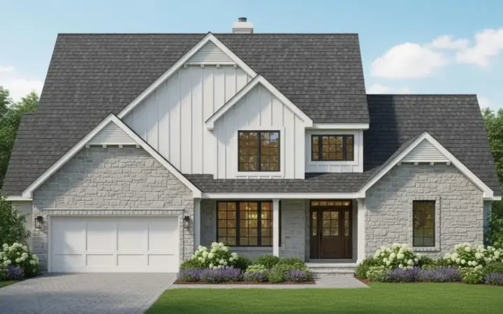Traditional house plans 21-774 - front exterior, 2,408 sq ft, 4 bed, 2 bath house plans | Monster House Plans