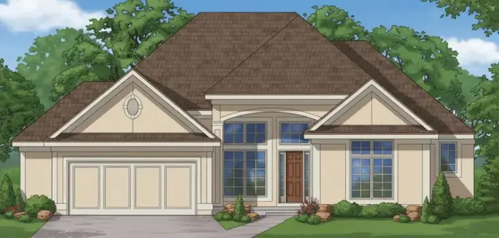 Traditional house plans 21-779 - front exterior, 2,809 sq ft, 4 bed, 4 bath house plans | Monster House Plans
