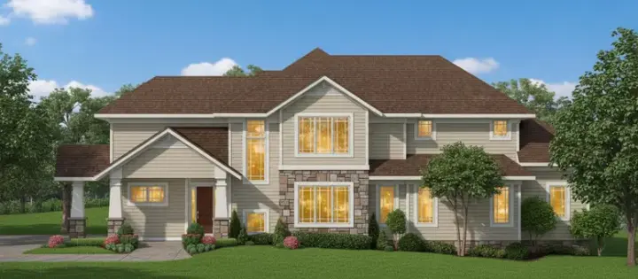 Craftsman house plans 21-782 - front exterior, 3,386 sq ft, 4 bed, 3 bath house plans | Monster House Plans