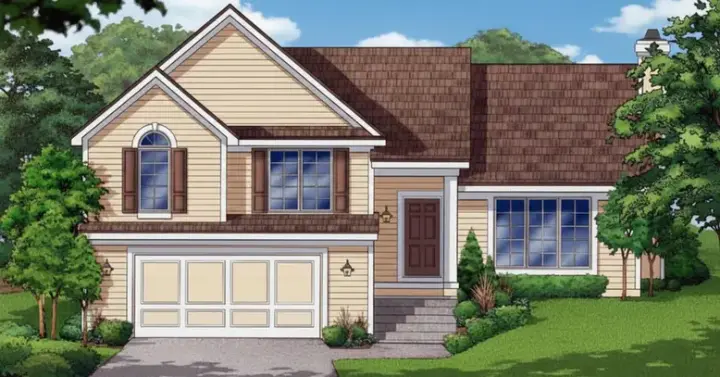Traditional house plans 21-783 - front exterior, 1,358 sq ft, 3 bed, 2 bath house plans | Monster House Plans