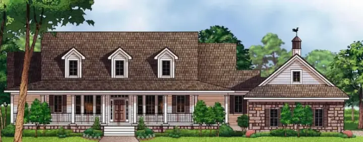 Farmhouse house plans 21-790 - front exterior, 3,006 sq ft, 3 bed, 3 bath house plans | Monster House Plans