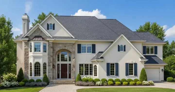 European house plans 21-796 - front exterior, 4,229 sq ft, 4 bed, 4 bath house plans | Monster House Plans
