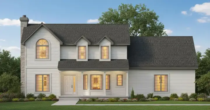 Traditional house plans 21-808 - front exterior, 1,413 sq ft, 3 bed, 2 bath house plans | Monster House Plans