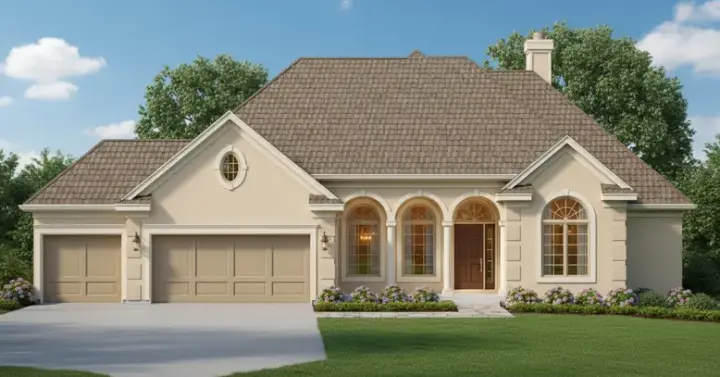 Mediterranean house plans 21-809 - front exterior, 3,064 sq ft, 3 bed, 2 bath house plans | Monster House Plans