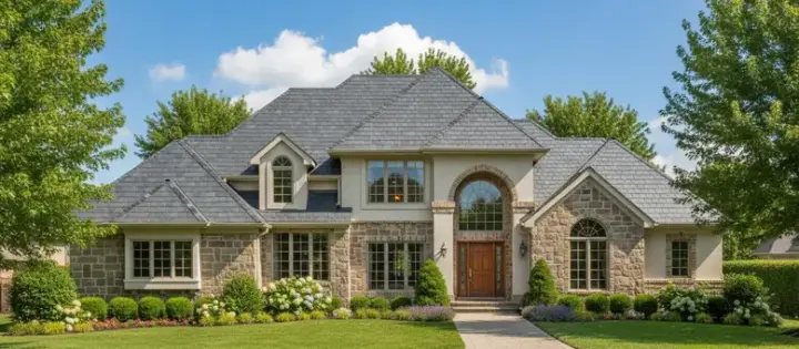 Traditional house plans 21-813 - front exterior, 5,917 sq ft, 4 bed, 5 bath house plans | Monster House Plans