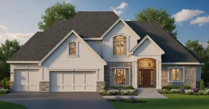 Traditional house plans 21-814 - front exterior, 3,073 sq ft, 4 bed, 3 bath house plans | Monster House Plans
