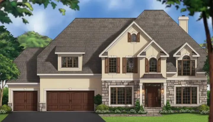 Traditional house plans 21-815 - front exterior, 2,907 sq ft, 4 bed, 3 bath house plans | Monster House Plans