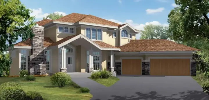 Traditional house plans 21-816 - front exterior, 4,711 sq ft, 4 bed, 4 bath house plans | Monster House Plans