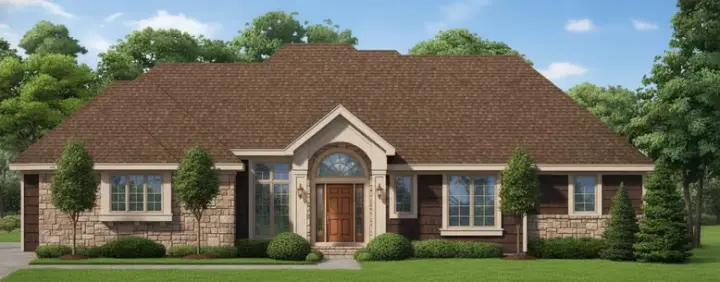 Traditional house plans 21-818 - front exterior, 3,386 sq ft, 4 bed, 3 bath house plans | Monster House Plans