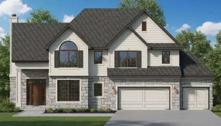 Traditional house plans 21-819 - front exterior, 2,317 sq ft, 4 bed, 3 bath house plans | Monster House Plans