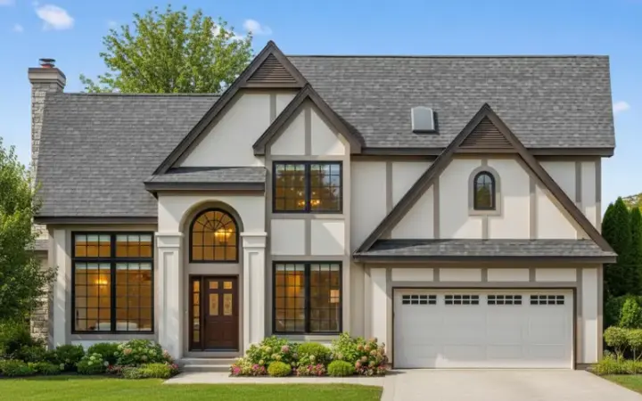 European house plans 21-827 - front exterior, 2,517 sq ft, 4 bed, 2 bath house plans | Monster House Plans