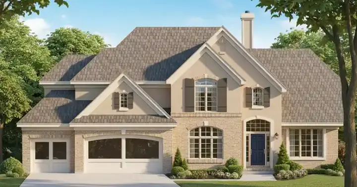 Traditional house plans 21-844 - front exterior, 3,532 sq ft, 4 bed, 3 bath house plans | Monster House Plans