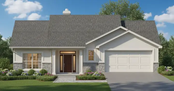 Traditional house plans 21-845 - front exterior, 2,107 sq ft, 3 bed, 2 bath house plans | Monster House Plans