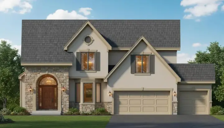 Traditional house plans 21-852 - front exterior, 2,677 sq ft, 4 bed, 2 bath house plans | Monster House Plans