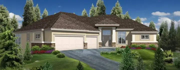 Traditional house plans 21-855 - front exterior, 3,611 sq ft, 4 bed, 3 bath house plans | Monster House Plans
