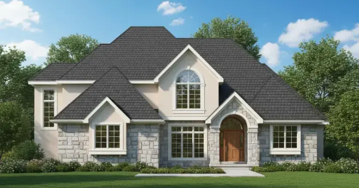 European house plans 21-863 - front exterior, 4,319 sq ft, 5 bed, 4 bath house plans | Monster House Plans