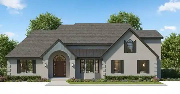 European house plans 21-866 - front exterior, 2,496 sq ft, 3 bed, 2 bath house plans | Monster House Plans
