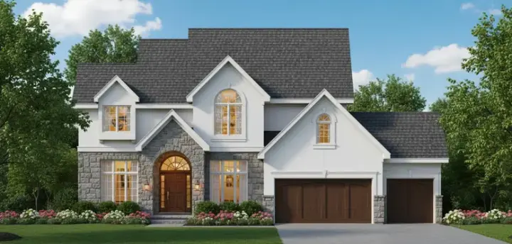 Traditional house plans 21-887 - front exterior, 2,734 sq ft, 4 bed, 3 bath house plans | Monster House Plans