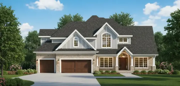 Traditional house plans 21-890 - front exterior, 3,513 sq ft, 4 bed, 4 bath house plans | Monster House Plans